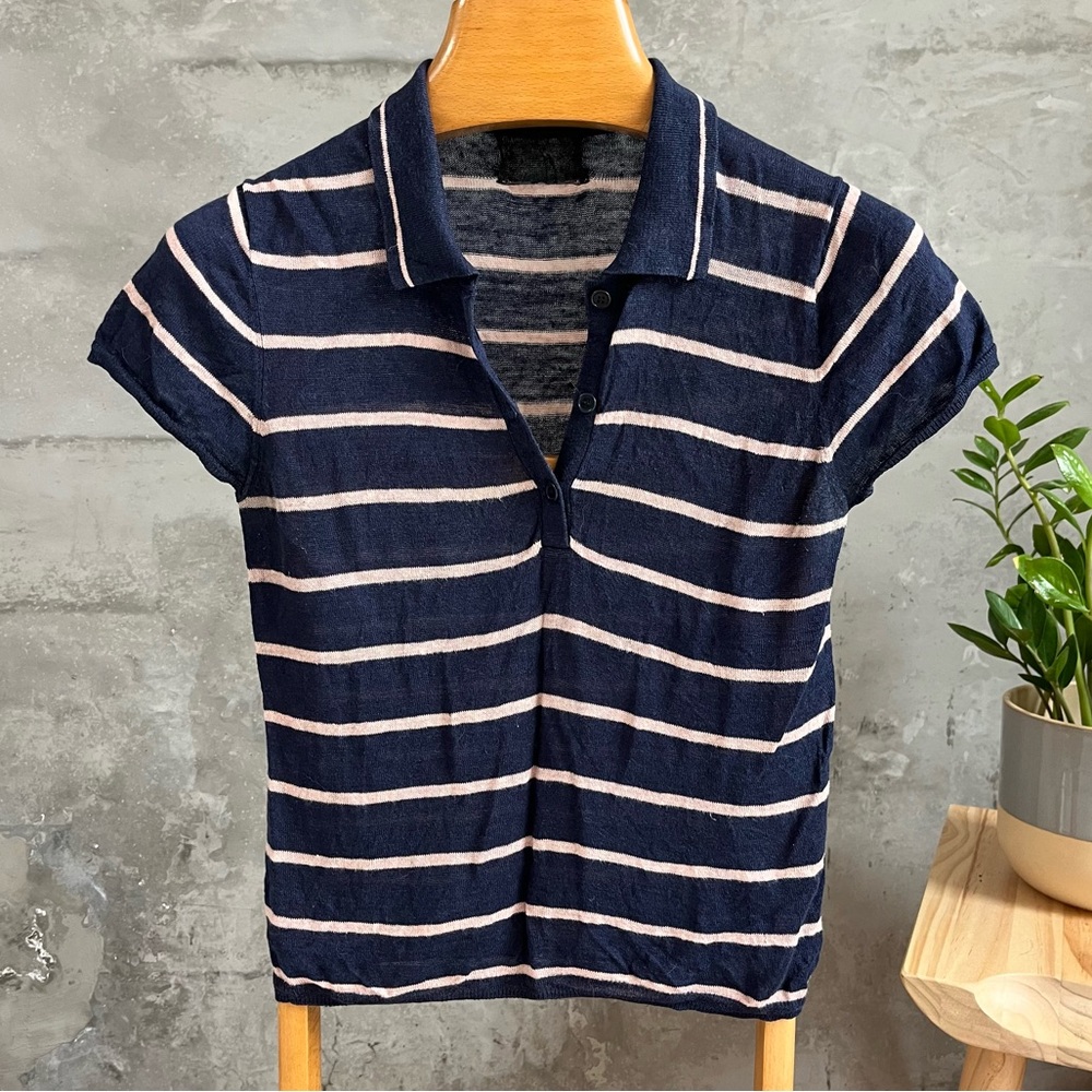 Reformation linen striped polo